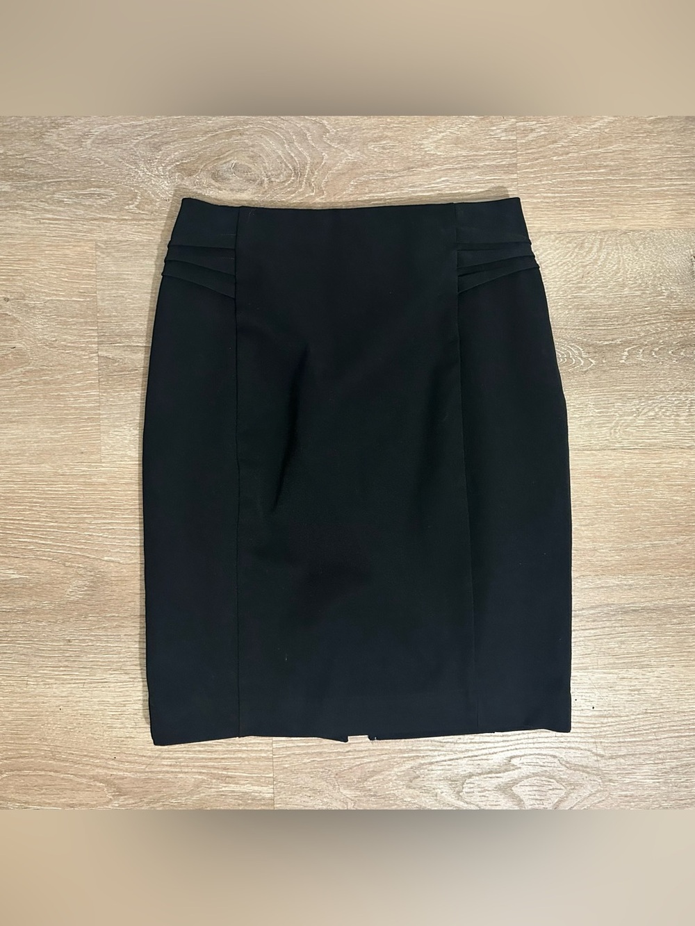 Express Black Pencil Skirt with Subtle Hip Pleats